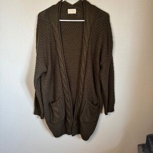 Dreamers Brown Open Front Cardigan size XL